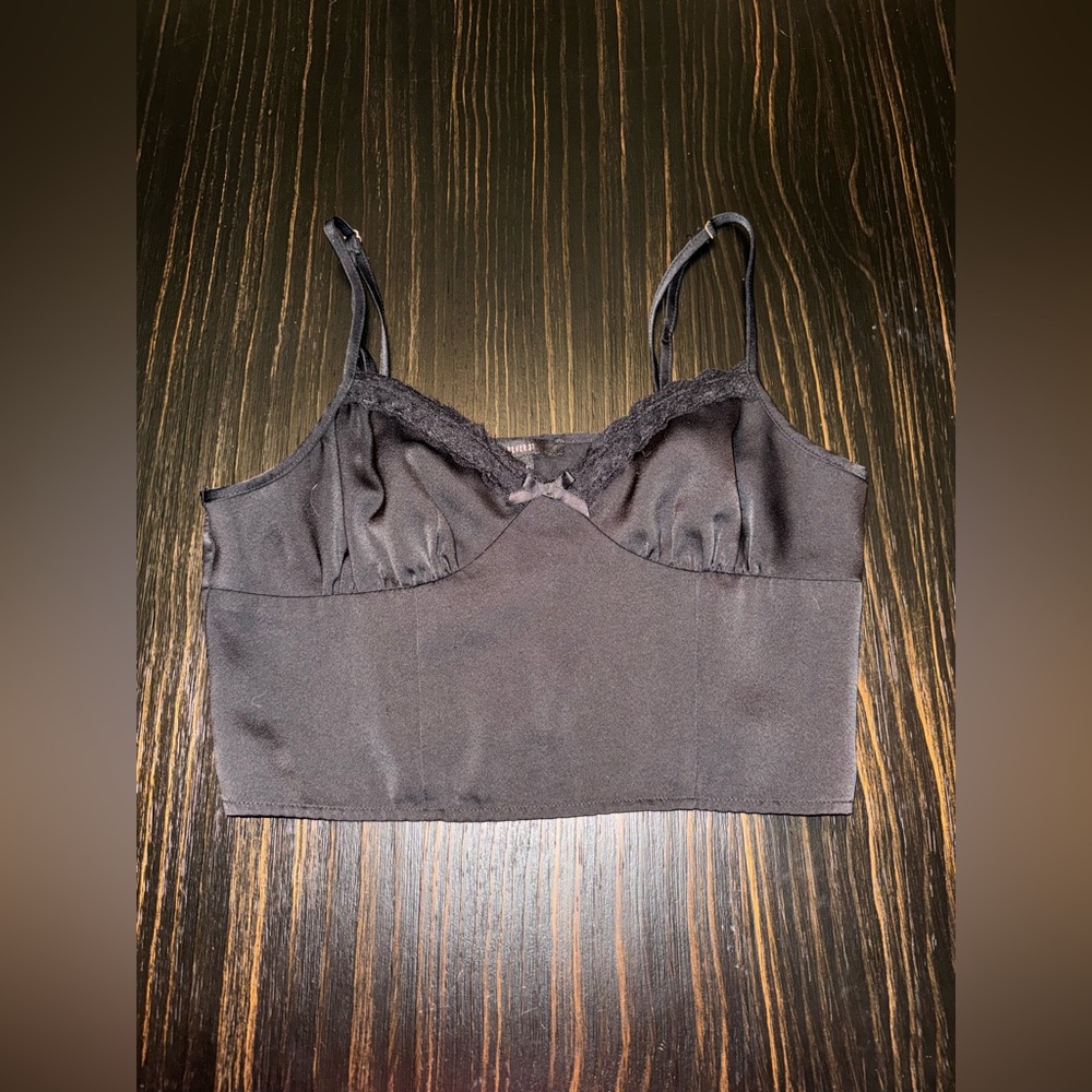 Elegant Black Lace Trim Camisole